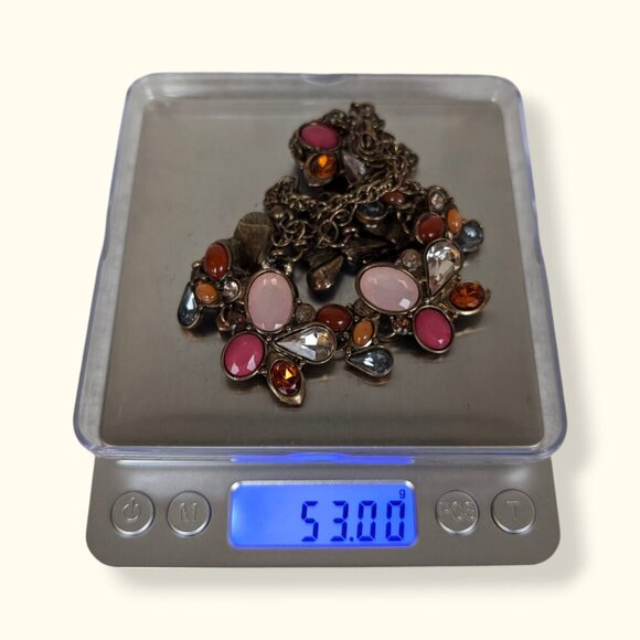 (2/$20) Vintage Pink Stone State3ment Necklace - Picture 6 of 6